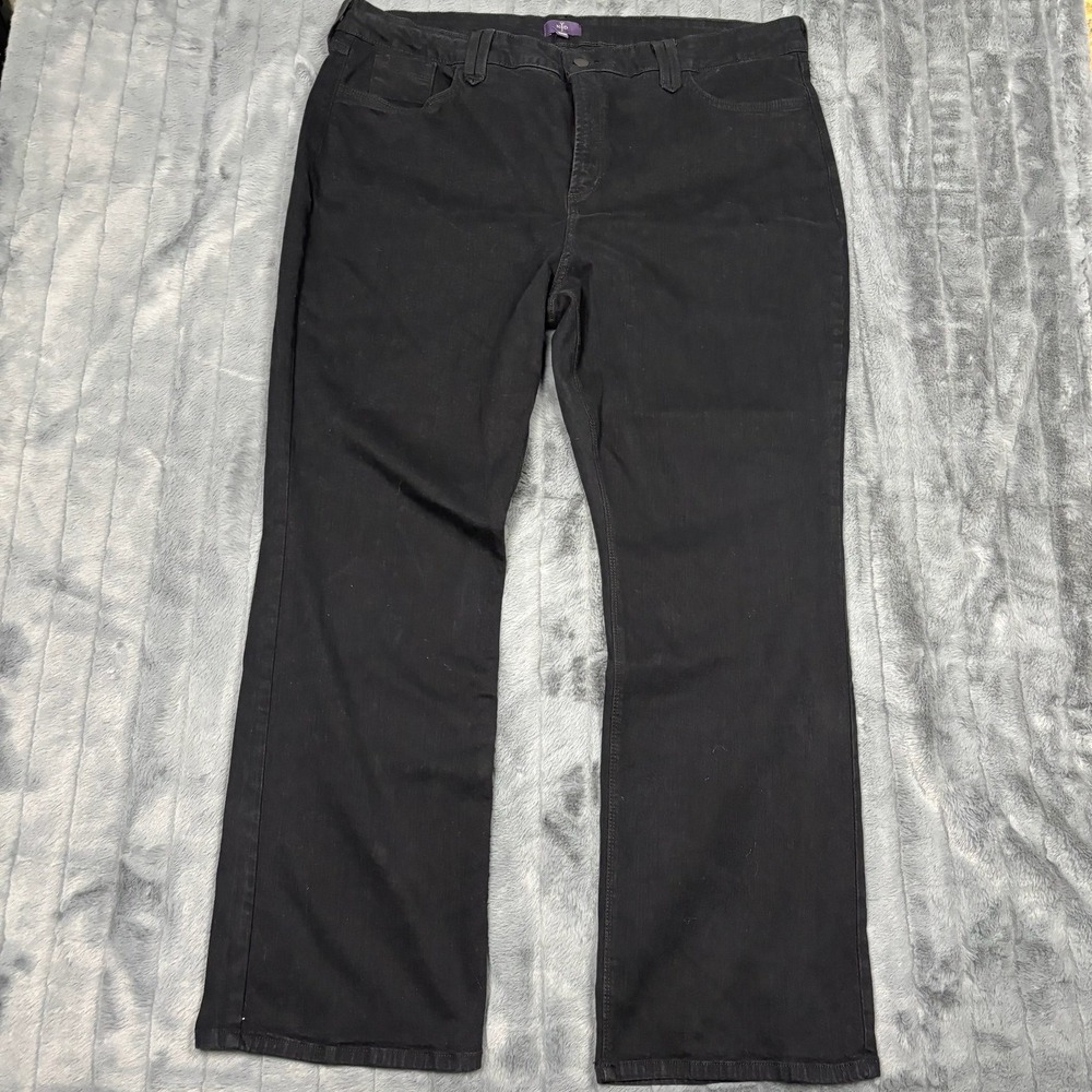 NYDJ Black Bootcut Jeans Womens 22WP Petite Lift Tuck Stretch Denim Made in USA